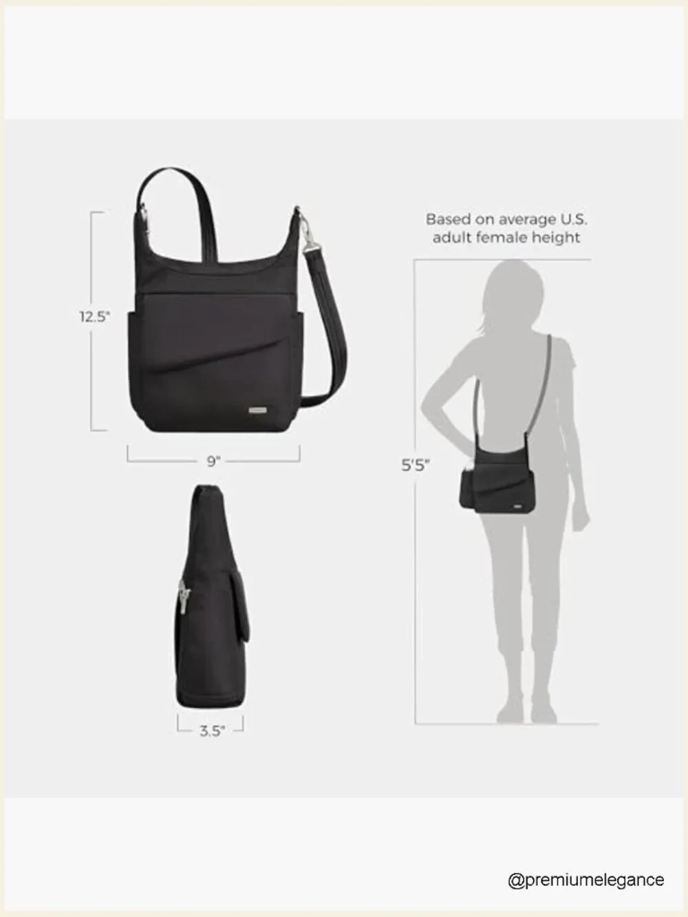 Anti-Theft Messenger Bag with RFID Blocking & Locking Zippers